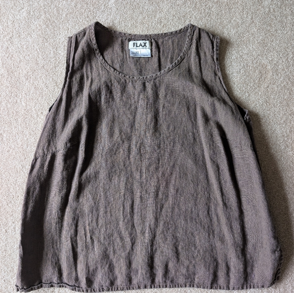 Flax Brown Sleeveless Top